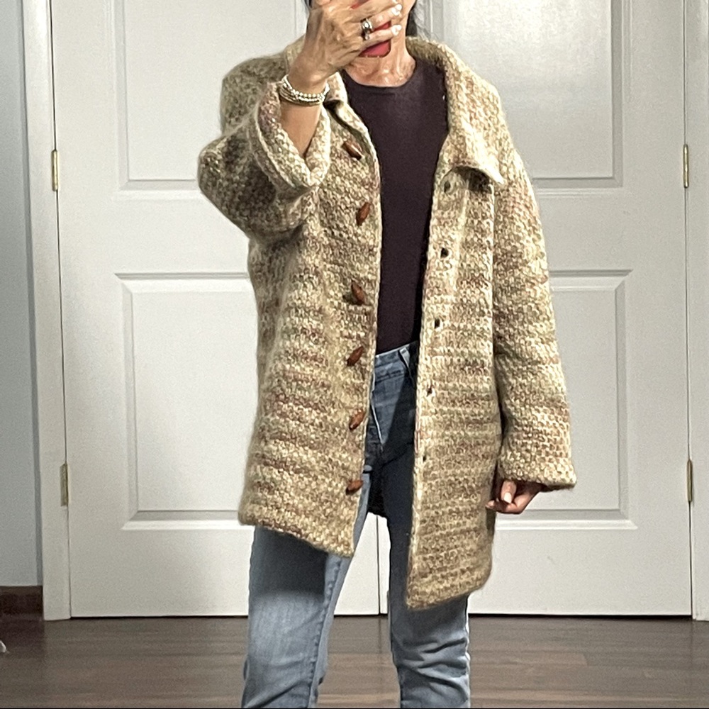 Vintage Handmade Chunky Jacket 3/4 sleeves - Picture 1 of 10